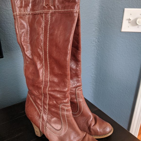 Women's brown leather boots size 8.5 Mark Fisher - Picture 3 of 7